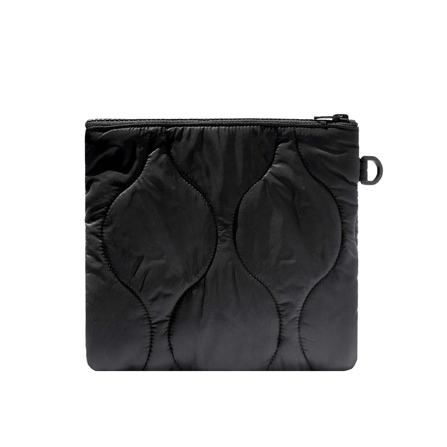 KANEITEI QUILTED FLAT POUCH M BLACK BACK