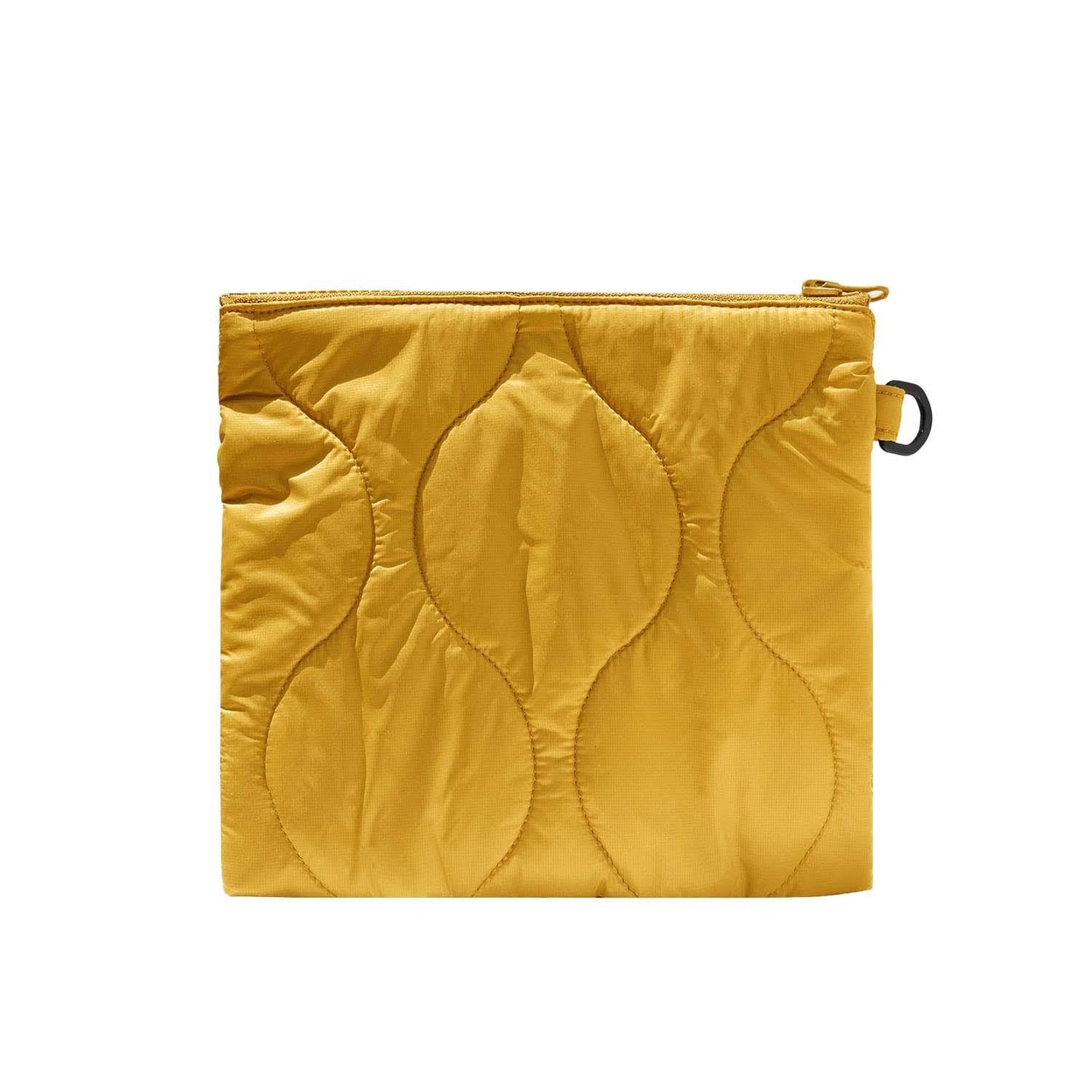 QUILTED FLAT POUCH M MUSTARD BACK