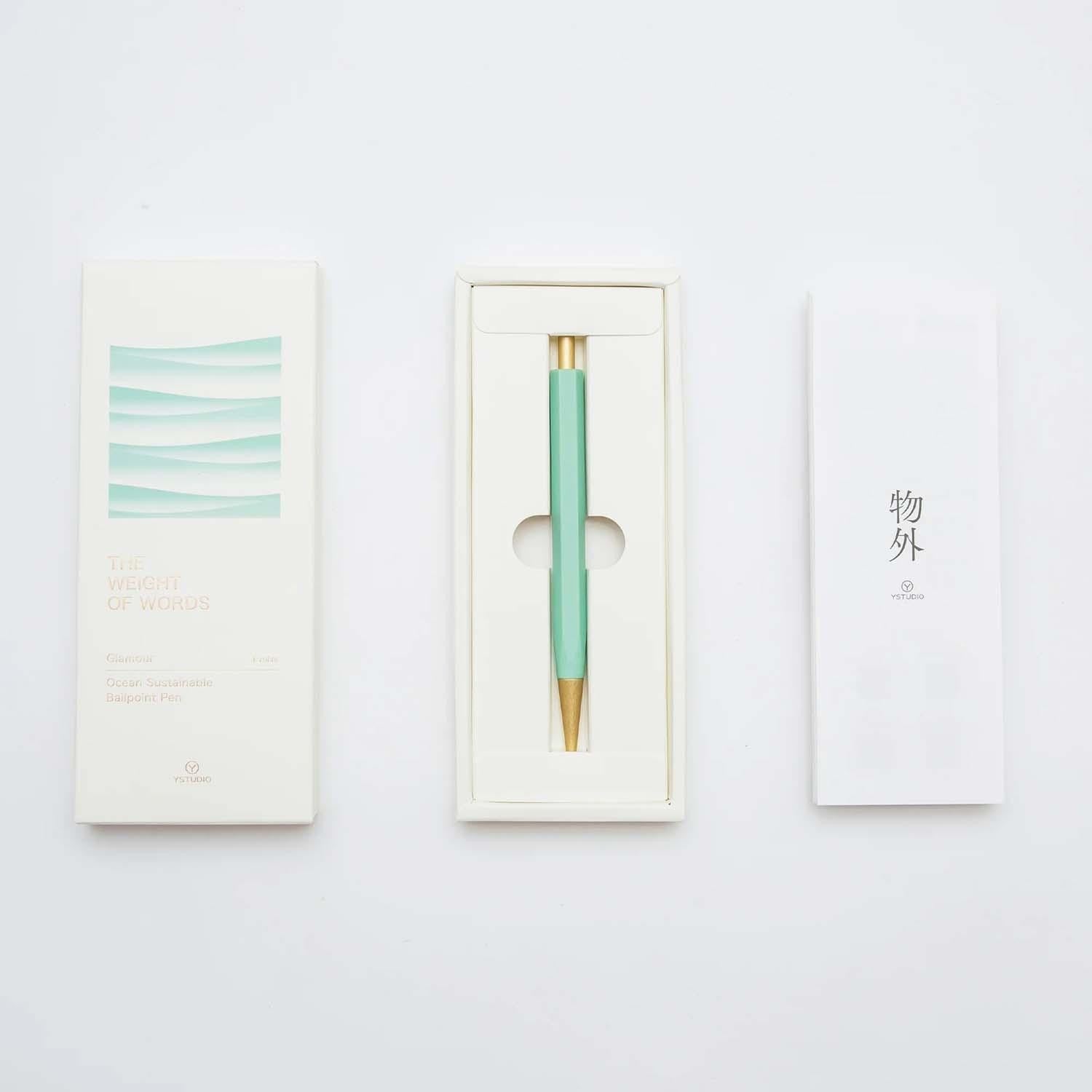 Glamour Evolve Ocean Sustainable Ballpoint Pen Teal Green in Box